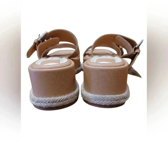 Dolce Vita NWT Square Toe Espadrilles Tan Leather Sandals - Picture 5 of 9
